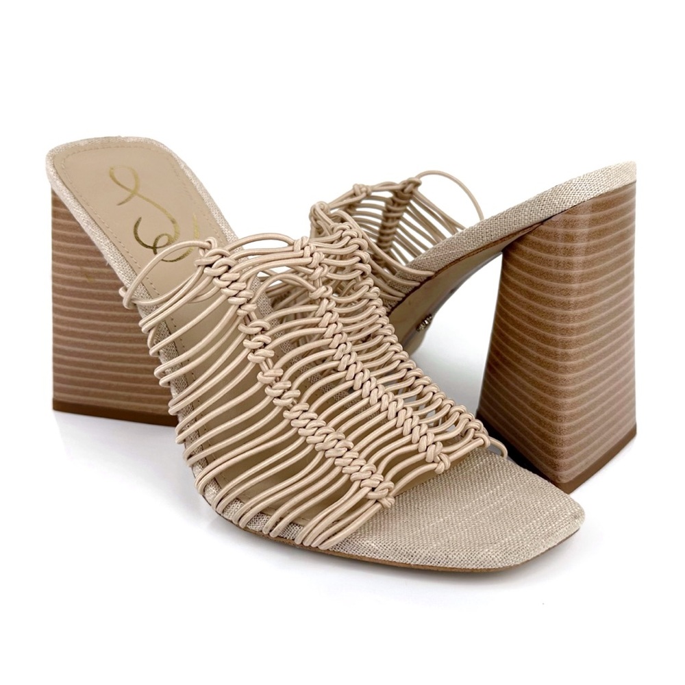 Sam Edelman Women's Laurette Block Heel Mule Sandals  Nude Size 7.5